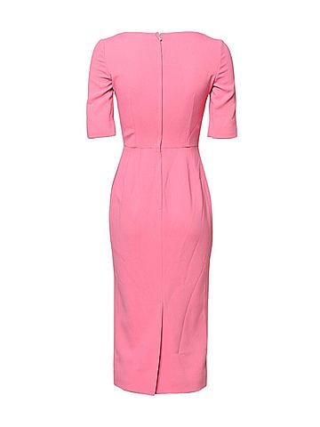 Dolce & Gabbana Basic Pink Viscose Short Sleeve Sheath Midi Women's Dress (view 2)