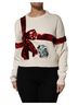 Dolce & Gabbana Basic 100% Other Solid Red White Sequined Crew Neck Pullover Women's Sweater Size M - photo 1