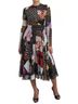 Dolce & Gabbana Basic 100% Silk Solid Multi Color Multicolor Patchwork Floral Leopard Women's Dress Size XL - photo 3