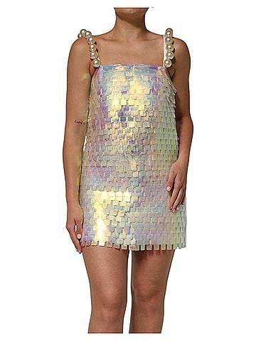 Dolce & Gabbana Basic Multicolor Sequin Holographic Mini  Women's Dress (view 1)