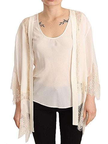 Twinset Off White Tank Lace Trim Cardigan Women Blouse Women's Tops (view 1)