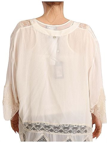 Twinset Off White Tank Lace Trim Cardigan Women Blouse Women's Tops (view 2)