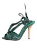 Dolce & Gabbana Basic 100% Leather Solid Green Green Python Leather Heels Sandals Women's Shoes Size 7 - photo 6