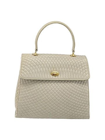 Bally Vintage Handbag Leather Beige Leather Handbag (view 1)
