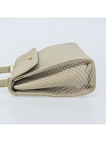 Bally Vintage Handbag Leather Beige Leather Handbag (view 2)