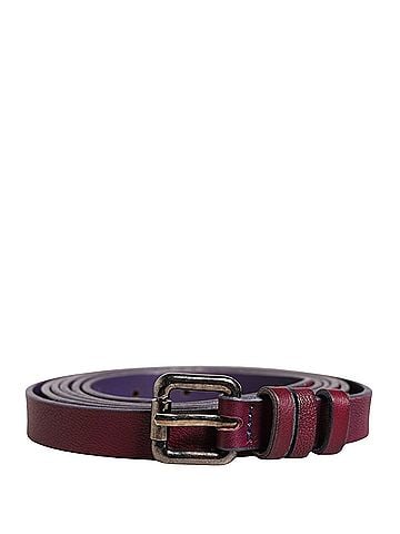 GF Ferre Maroon Leather Silver Metal Buckle Waist Women Women's Belt (view 1)