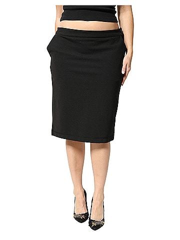 GF Ferre Black Polyester Pencil Cut Knee Length Women Women's Skirt (view 1)