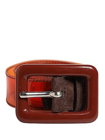 Miu Miu Orange PVC Waist Women Cintura Square Buckle Women's Belt (view 1)