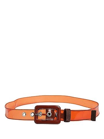 Miu Miu Orange PVC Waist Women Cintura Square Buckle Women's Belt (view 2)