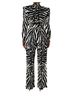 Dolce & Gabbana Basic 100% Rayon Solid Black Black White Viscose Zebra Pattern Women's Jumpsuit Size M - photo 3