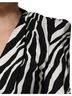 Dolce & Gabbana Basic 100% Rayon Solid Black Black White Viscose Zebra Pattern Women's Jumpsuit Size M - photo 4