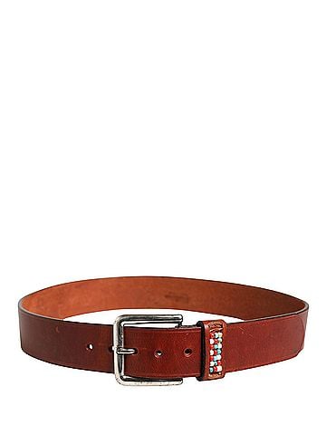 GF Ferre Bordeaux Wide Leather Waist Gold Silver Buckle Women's Belt (view 2)