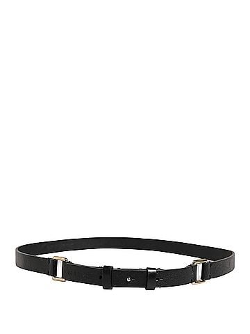 GF Ferre Black Leather Thin Gold Metal Brass Buckle Waist Women's Belt (view 2)