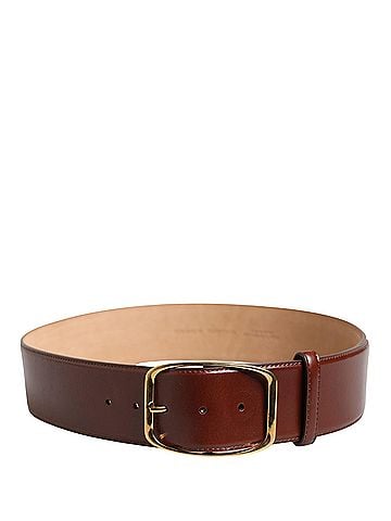 Dolce & Gabbana Basic Brown Leather Waist Gold Metal Buckle Women's Belt (view 2)