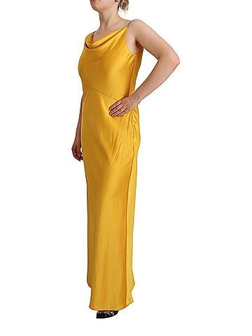 Ralph Lauren Yellow Sheath Sleeveless Long Gown Women Women's Dress (view 2)