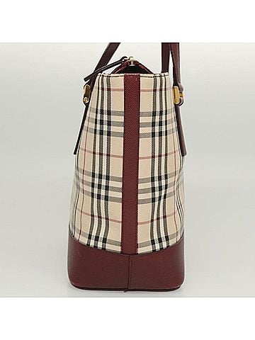 Burberry Nova Check Handbag Nova Check Canvas And Leather Beige Canvas Handbag (view 2)