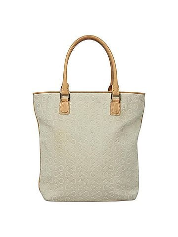 Céline Vintage Macadam Tote Bag C Macadam Suede White Suede Tote Bag Bag (view 1)