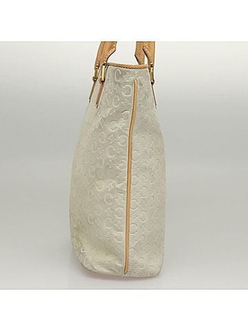 Céline Vintage Macadam Tote Bag C Macadam Suede White Suede Tote Bag Bag (view 2)