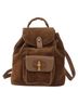 Gucci 100% Suede Solid Brown Bamboo Backpack Daim Brown Suede Backpack Bag One size - photo 1