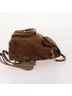 Gucci 100% Suede Solid Brown Bamboo Backpack Daim Brown Suede Backpack Bag One size - photo 4