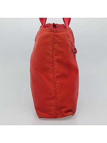 Prada Vintage Zip Tote Tessuto Red Nylon Tote Bag Bag (view 2)