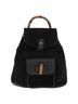 Gucci 100% Suede Solid Black Bamboo Backpack Daim Black Suede Backpack Bag One size - photo 1