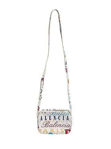 Balenciaga White Graffiti Print Leather Mini City Women's Handbag (view 1)