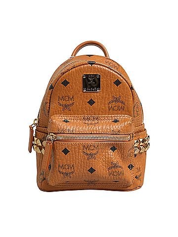 MCM Stark Mini Backpack in Visetos Women's Cognac (view 1)