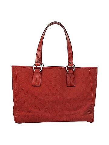 Gucci Vintage Open Tote Gg Canvas Red Canvas Tote Bag Bag (view 1)
