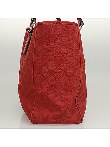 Gucci Vintage Open Tote Gg Canvas Red Canvas Tote Bag Bag (view 2)