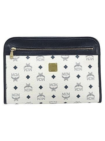 MCM Visetos Pouch Pvc White Canvas Clutche & Pouche Bag (view 1)