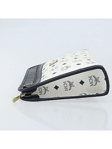 MCM Visetos Pouch Pvc White Canvas Clutche & Pouche Bag (view 2)