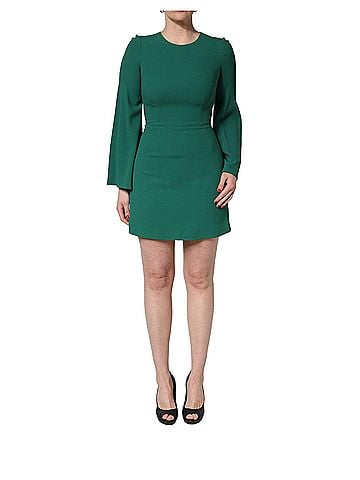 Dolce & Gabbana Basic Green Viscose Long Sleeves A-line Mini Women's Dress (view 1)