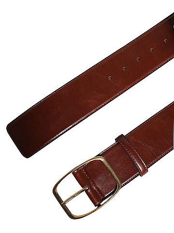Dolce & Gabbana Basic Brown Calfskin Leather Gold Metal Buckle Women's Belt (view 2)
