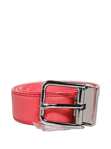 Dolce & Gabbana Basic Pink Lambskin Leather Silver Metal Buckle Women's Belt (view 1)