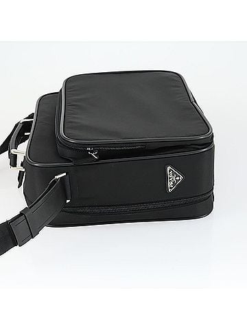 Prada Convertible Front Pocket Briefcase Tessuto With Saffiano Leather Black Nylon Briefcase Bag (view 2)
