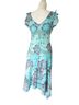 Iz Byer Floral Blue Purple Cocktail Dress Size M - photo 2