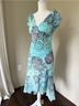 Iz Byer Floral Blue Purple Cocktail Dress Size M - photo 3