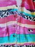 R13 100% Cotton Animal Print Graphic Orange Pink Teal Cardigan Size XS - photo 7