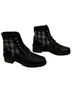 Stuart Weitzman 100% Leather Plaid Black White Ankle Boots Size 8 - photo 4