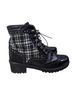 Stuart Weitzman 100% Leather Plaid Black White Ankle Boots Size 8 - photo 1