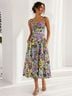 Banjanan 100% Cotton Floral Purple Green Blue Cocktail Dress Size S - photo 5