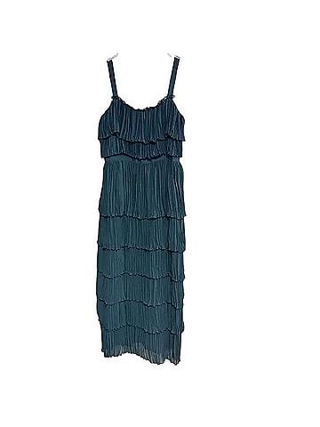 Cinq à Sept Elaine Ruffle Tier Midi Indigo Cocktail Dress (view 1)