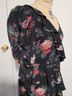 AMUR 100% Recycled Polyester Floral Black Cocktail Dress Size 6 - photo 7