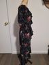 AMUR 100% Recycled Polyester Floral Black Cocktail Dress Size 6 - photo 6