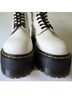 Dr. Martens 100% Leather Solid White Black Boots Size 9 - photo 5