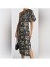 Rhode 100% Linen 100% Cotton Print Black White Cocktail Dress Size 4 - photo 5