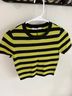 Alice + Olivia Stripes Black Green Short Sleeve Blouse Size XS - photo 6