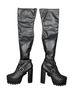 killstar 100% Faux Leather Black Boots Size 8 - photo 1