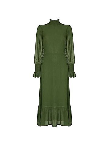 Reformation Galena Midi Moss Green Casual Dress (view 1)